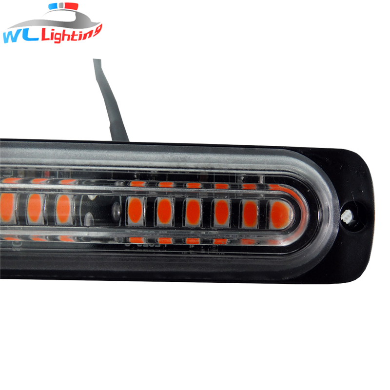 SMD 12V 24V 6W Felszíni tartó 12 LED Mini Strobe Warning Grill villogó fény